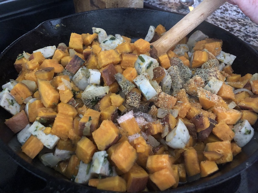 sweet potato and sausage hash