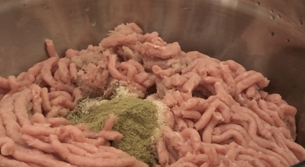 Adding poultry seasoning to turkey sausage