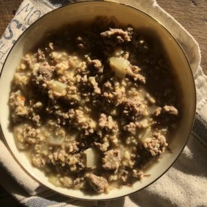 Savory Steel Cut Oats with Sausage